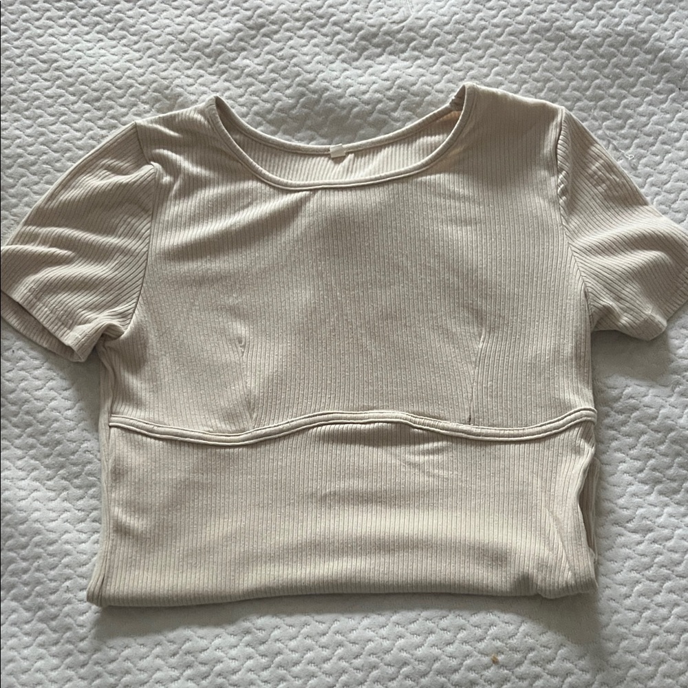 Cream Ribbed Bodysuit